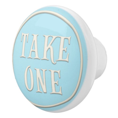 Take One Wonderland Tea Party Pastel Blue Ceramic Knob