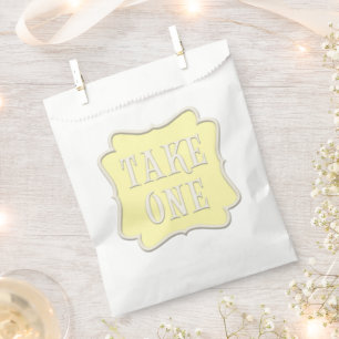 "Take One" Wonderland Tea Party Pastel Yellow Favor Bag