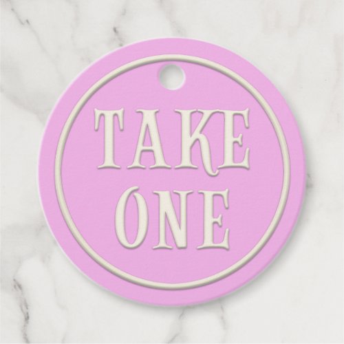 Take One Wonderland Tea Party Pink Personalized Favor Tags