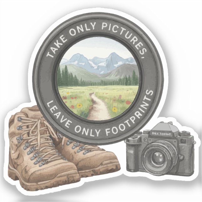 Take Only Pictures Leave Only Footprints Sticker (Front)