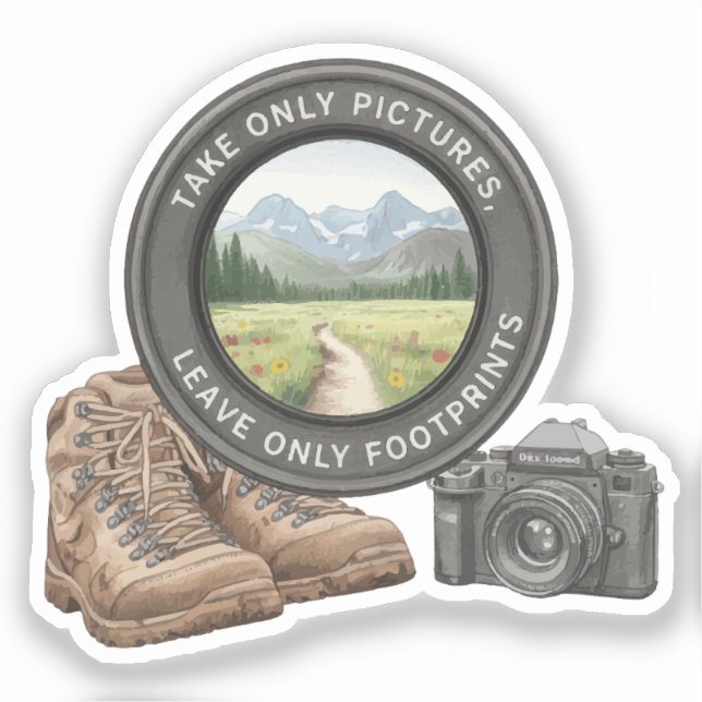 Take Only Pictures Leave Only Footprints Sticker (Front)
