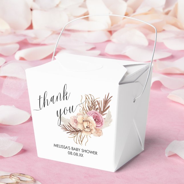 Take Out Favor Box Boho Dusty Rose Bouquet (Creator Uploaded)