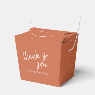 Take Out Favor Box Boho Heart Minimal Terracotta