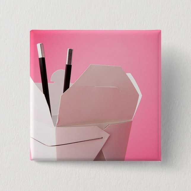 Take Out on Pink Pinback Button (Front)