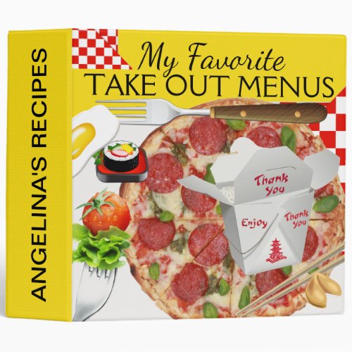 Take Out or Delivery Menus Binder