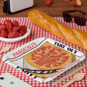 Take Out Pizza Party NAME Paper Plates