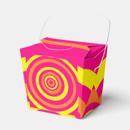 Take Out Style Favor Box With Orange Yellow  Pink