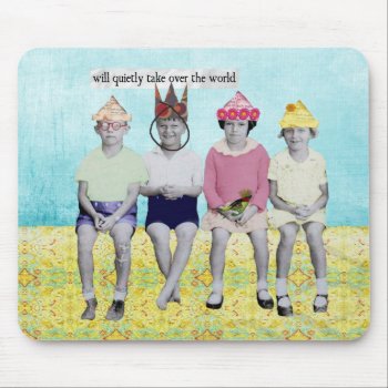 Take Over The World Retro Humourous Mousepad by gidget26 at Zazzle