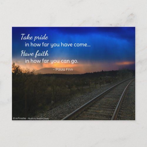 Take pride in how far you have come postcard