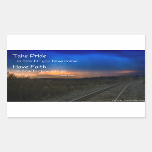 Take pride in how far you have come... rectangular sticker
