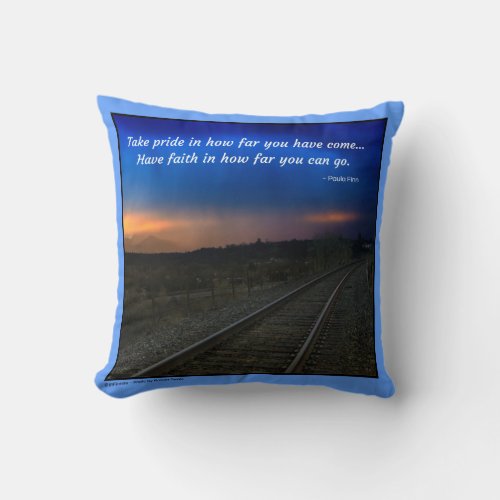 Take pride in how far you have come throw pillow
