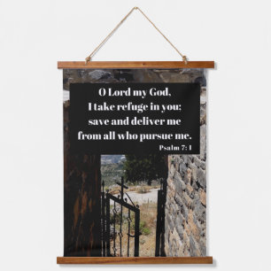 Take Refuge In God Psalm 7:1 Bible Verse Hanging Tapestry