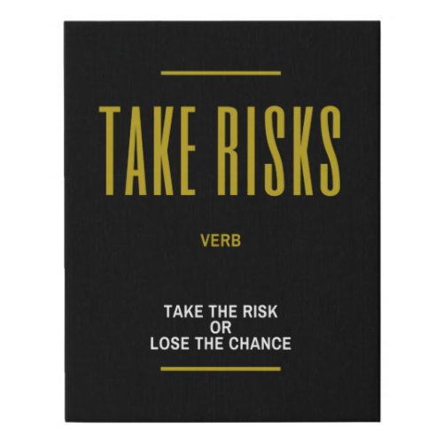 Take Risks Inspirational Quote On Success Faux Canvas Print