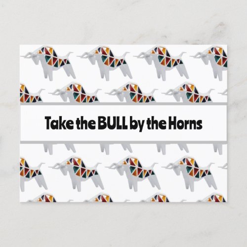 Take the Bull By the Horns Postcard
