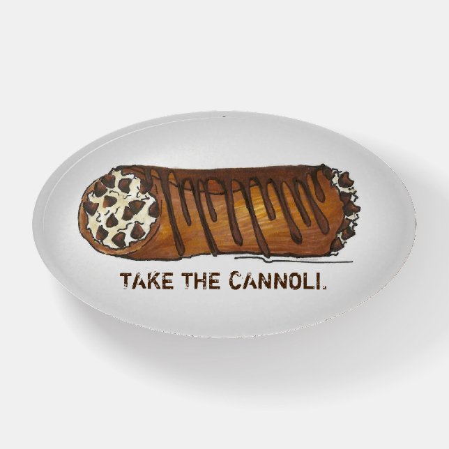 Take the Cannoli Italian Bakery Chocolate Chip Paperweight (Front)