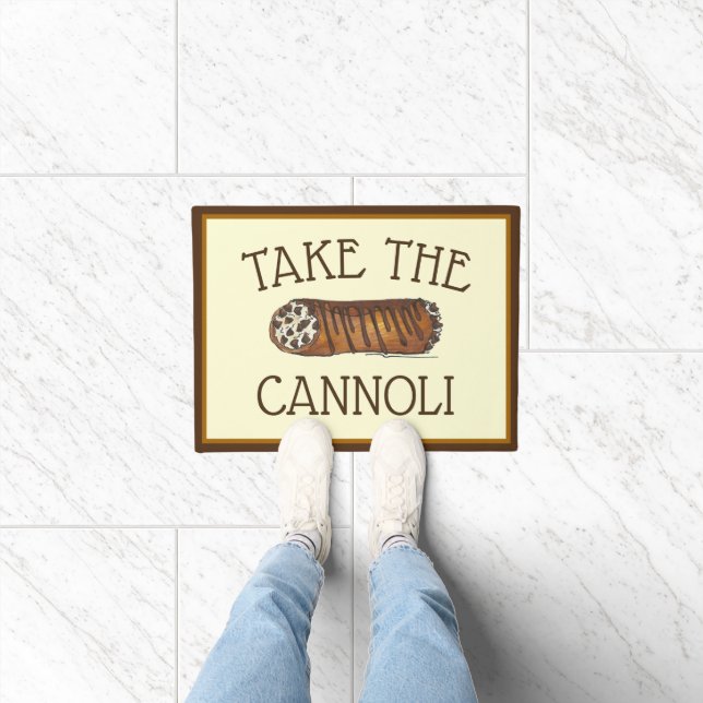 Take The Cannoli Italian Chocolate Chip Pastry Doormat (Indoor)