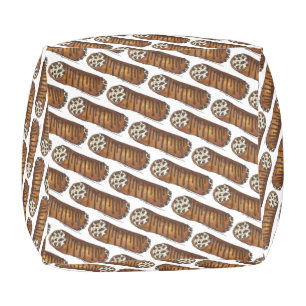 Take The Cannoli Italian Chocolate Chip Pastry Pouf