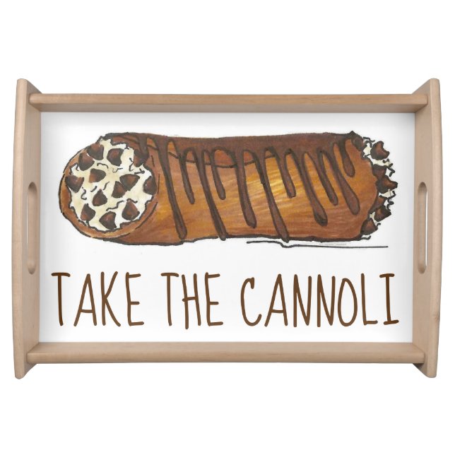 Take The Cannoli Italian Chocolate Chip Pastry Serving Tray (Front)
