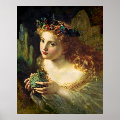 Take the Fair Face of Woman Fairy butterflies Poster