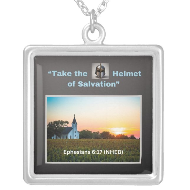 Take the Helmet of Salvation - Large 18" Necklace (Front)