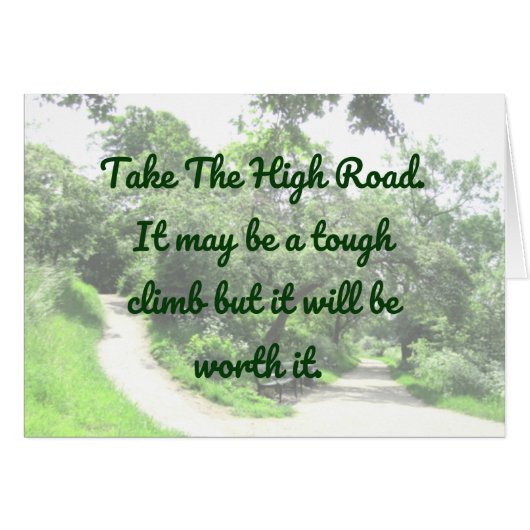 Take the high road...card blank inside cards (Front Horizontal)