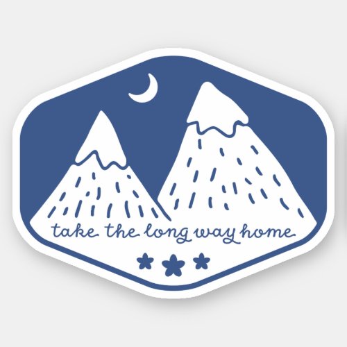 Take the Long Way Home Sticker  Blue