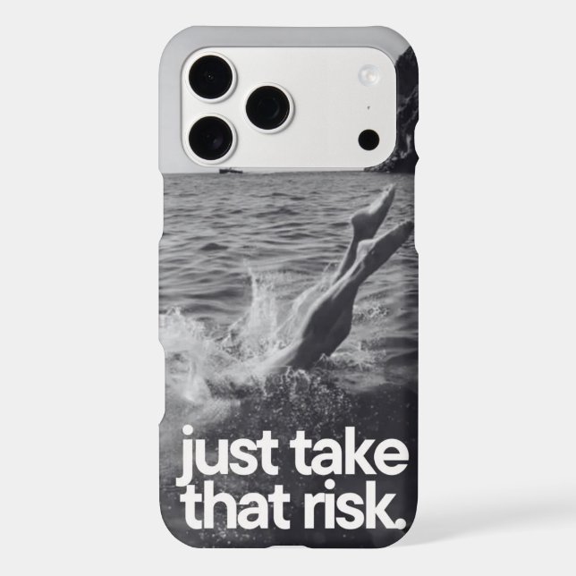 Take the risk grayscale iPhone case (Back)