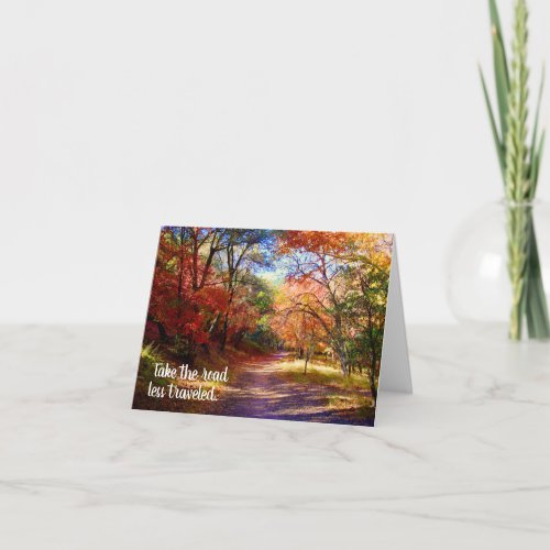 Take the Road Less Traveled customizable card