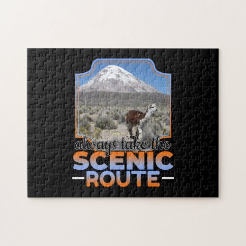 Take the Scenic Route - Llama Adventurer Jigsaw Puzzle