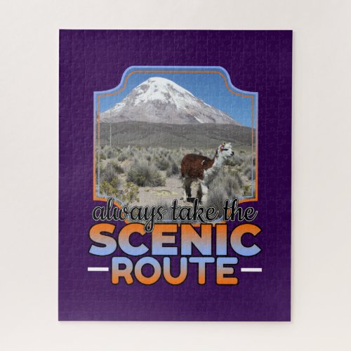 Take the Scenic Route - Llama Adventurer Jigsaw Puzzle