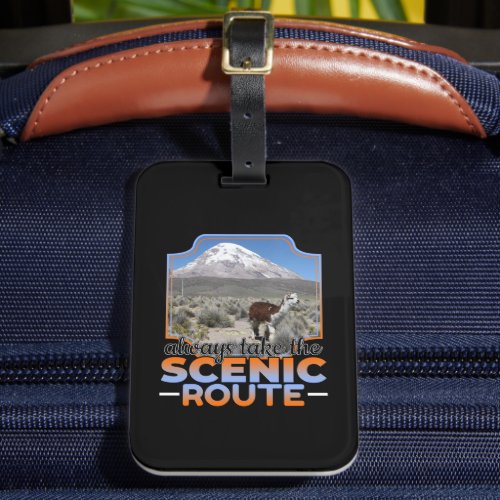 Take the Scenic Route - Llama Adventurer Luggage Tag