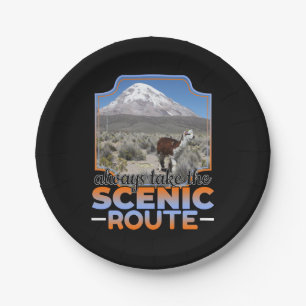 Take the Scenic Route - Llama Adventurer Paper Plates