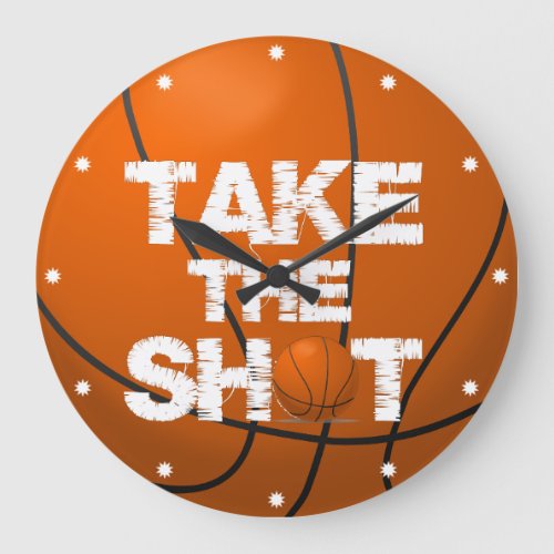 Take the Shot Basketball Large Clock