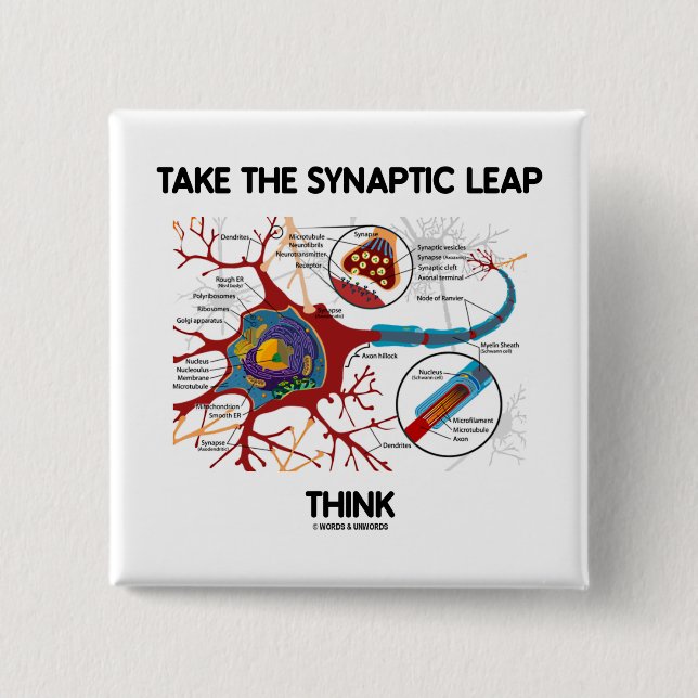Take The Synaptic Leap Think (Neuron / Synapse) Button (Front)