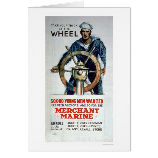 Take the Wheel - Merchant Marine (US02058) Cards (Front)