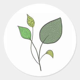 Take three leaves classic round sticker