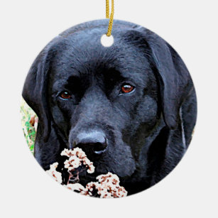 Take Time - Black Lab - Black Labrador Ceramic Ornament