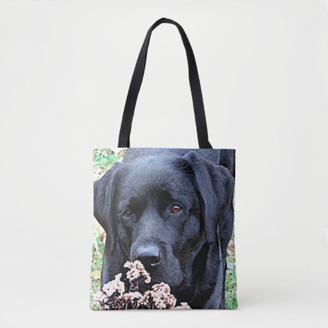 Take Time - Black Lab - Black Labrador Tote Bag (Front)