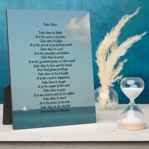 Take Time Poem Plaque