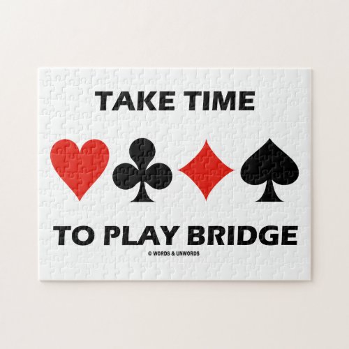 Take Time To Play Bridge Four Card Suits Jigsaw Puzzle