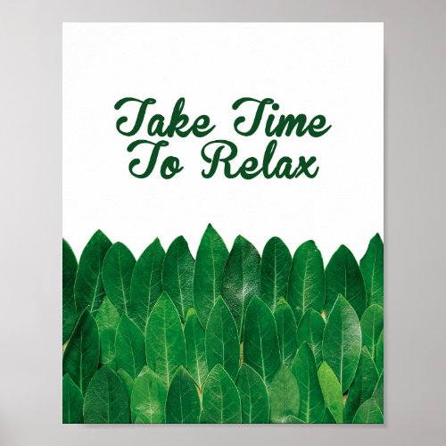 Take time to relax Spa meditation quote Poster