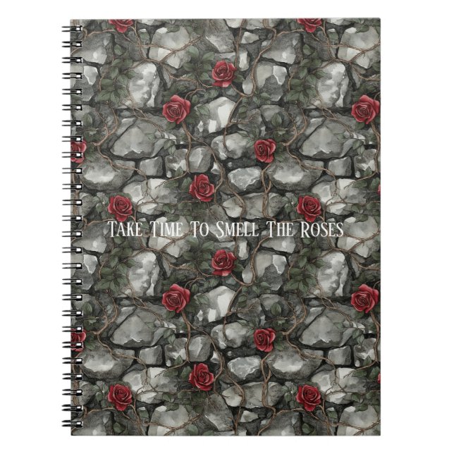Take Time To Smell The Roses Bricks  Notebook (Front)
