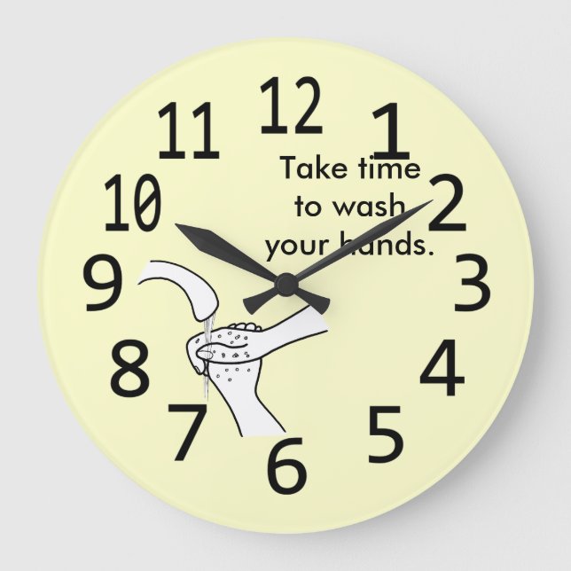 Take time to wash your hands wall clock (Front)