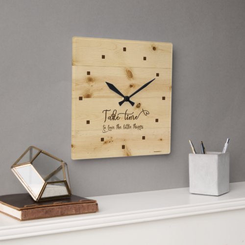 Take Time Wood Background Acrylic Wall Clock