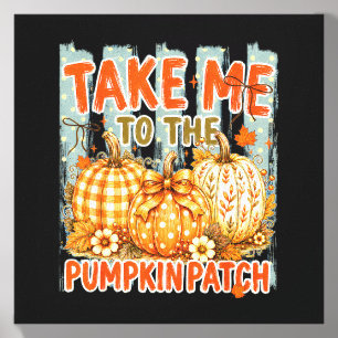 Take To The Pumpkin Patch Halloween Fall Harvest Canvas Photo Tile