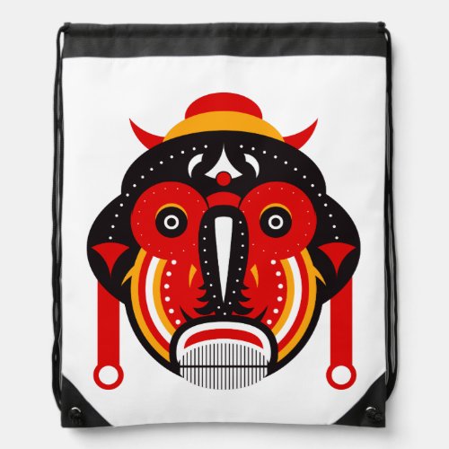 Take Tribal Mask Drawstring Bag