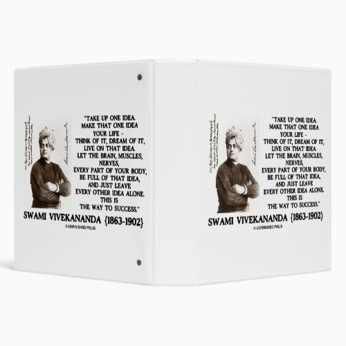 Take Up One Idea Make That Idea Your Life Quote 3 Ring Binder