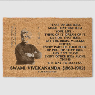 Take Up One Idea Make That Idea Your Life Quote Fiber Doormat