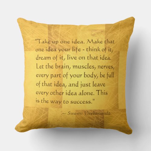 Take Up One Idea Swami Vivekananda Success Quote Throw Pillow