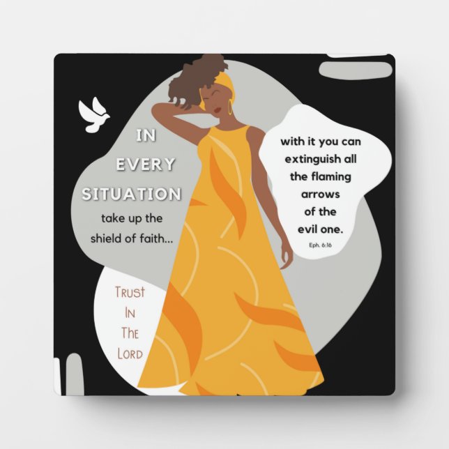 Take Up The Shield Of Faith Christian Plaque (Front)